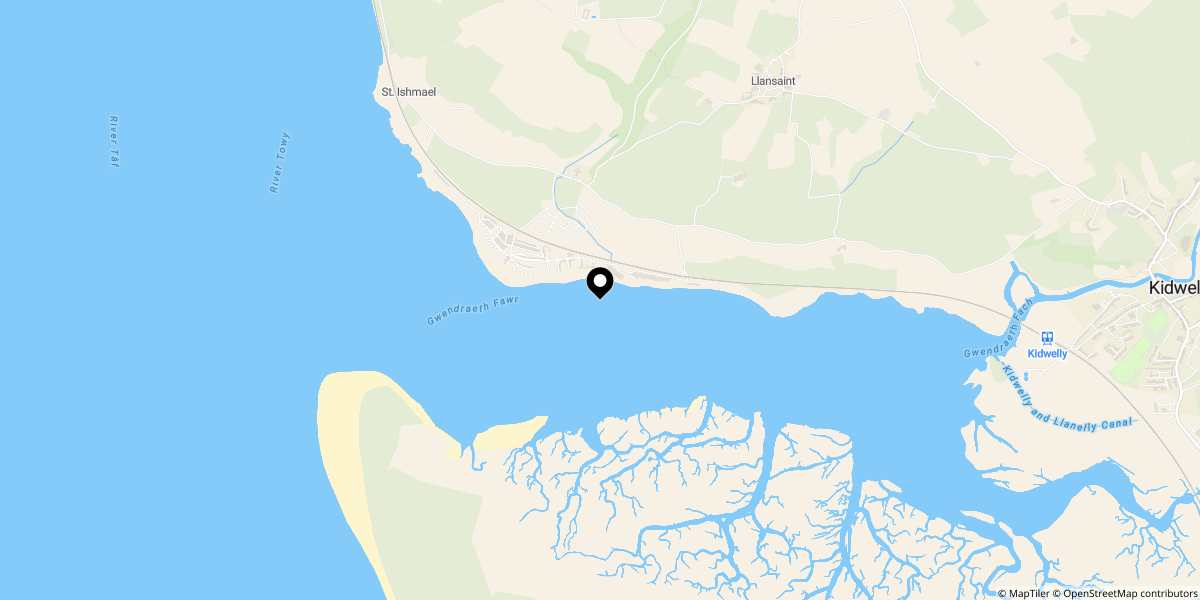 Approximate location of Kidwelly, SA17 5HQ
