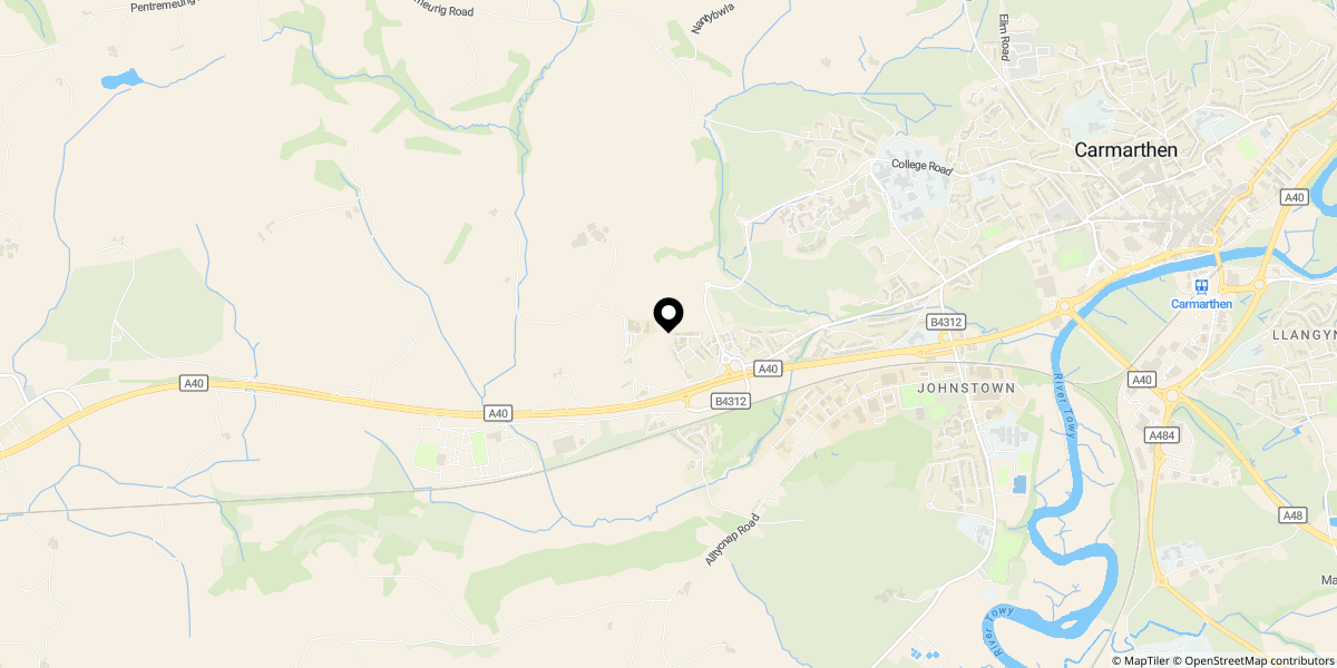 Approximate location of Maes Pedr, Carmarthen, SA31 3BR