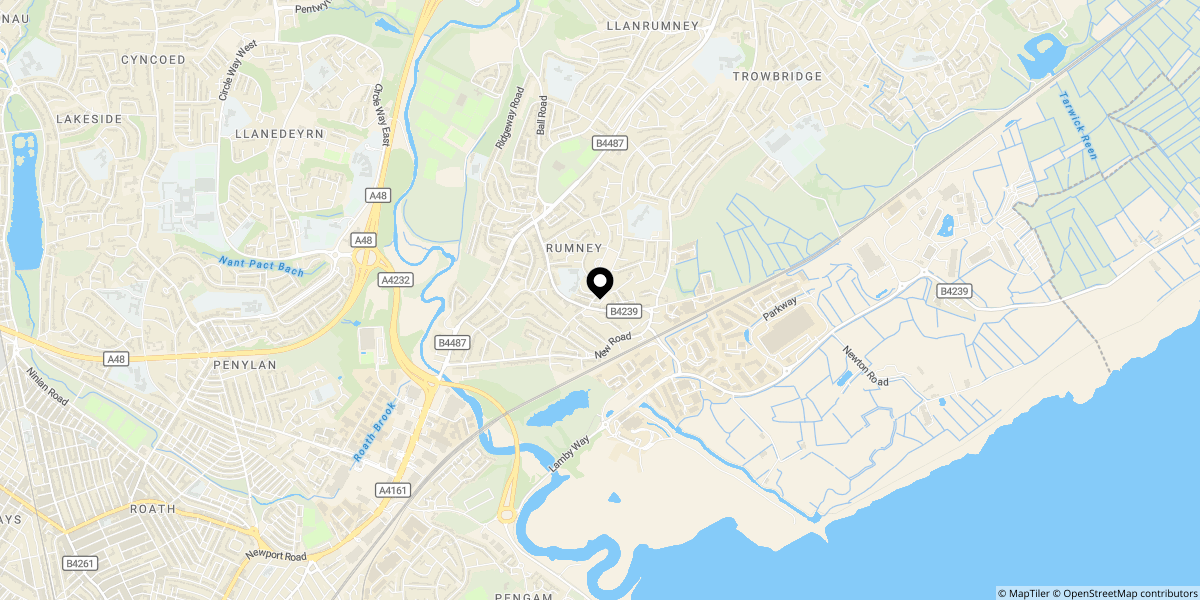 Approximate location of Brachdy Road, Rumney, Cardiff, CF3 3BG